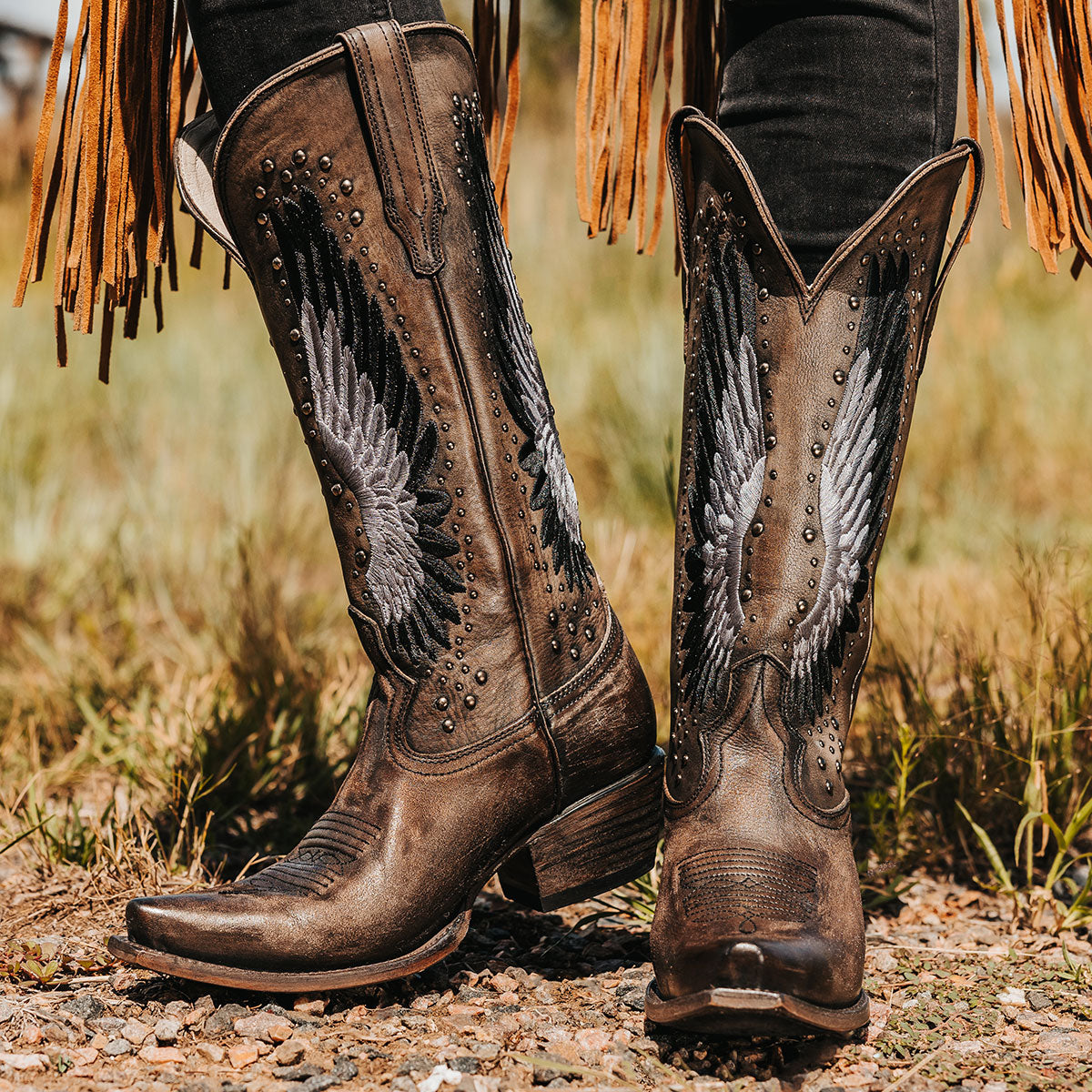 Cowboy boots fashion with angel wings