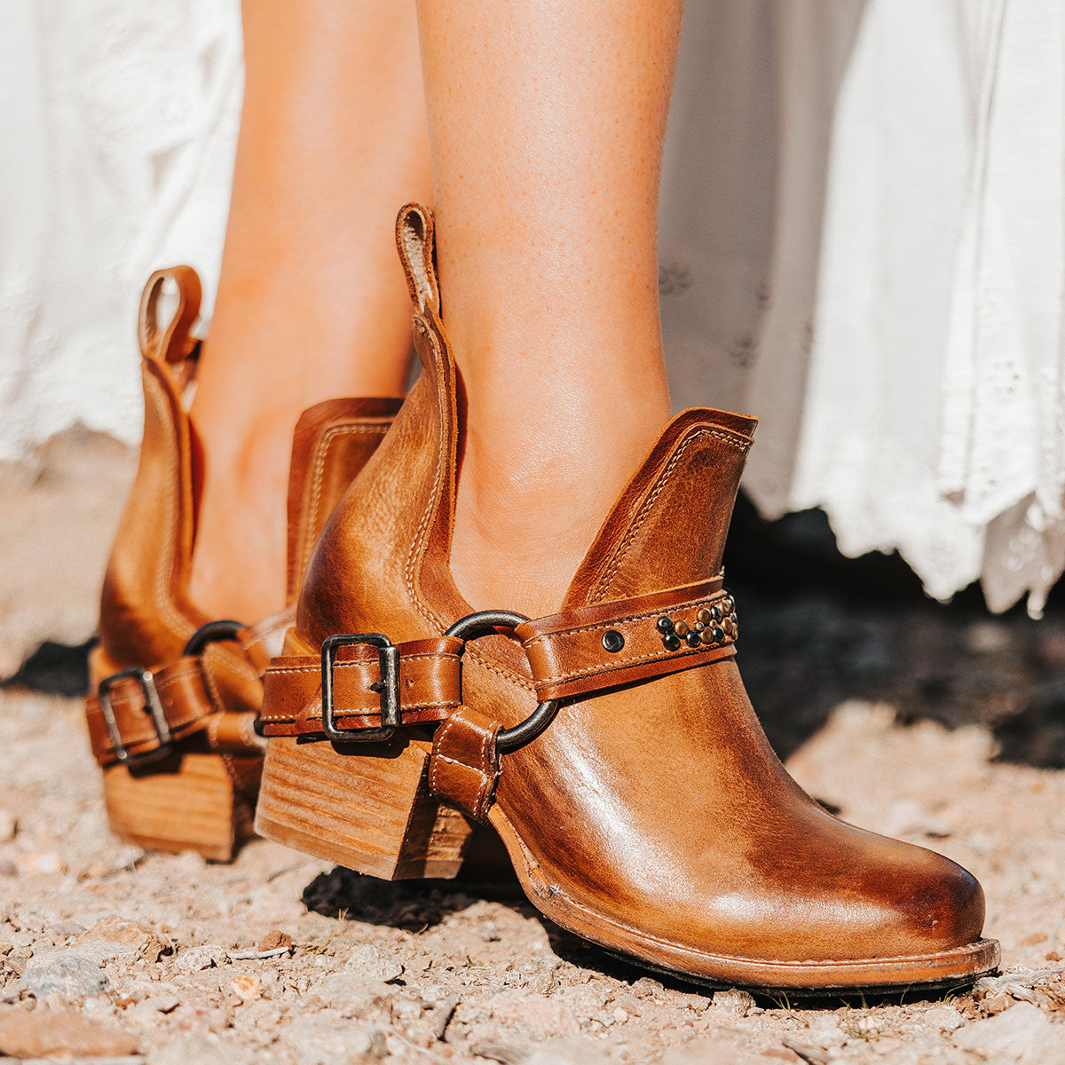 Women's Brown Leather Boots With Brown Shaft— Removable Arnes