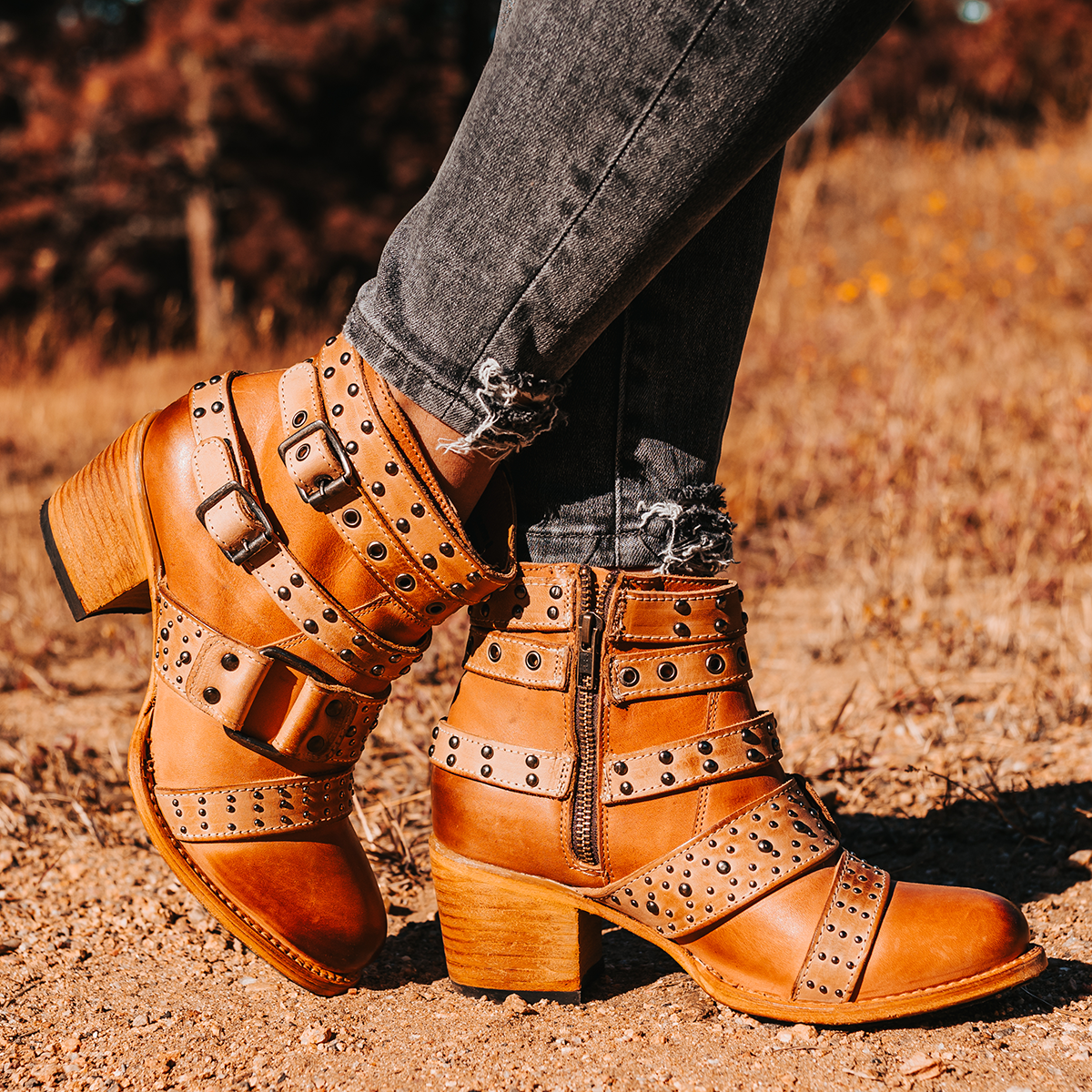 Embellished buckle clearance bootie