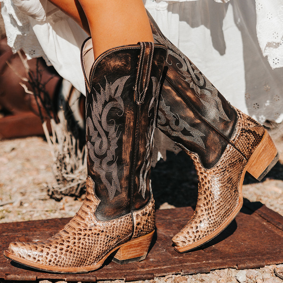 Freebird snakeskin booties hotsell