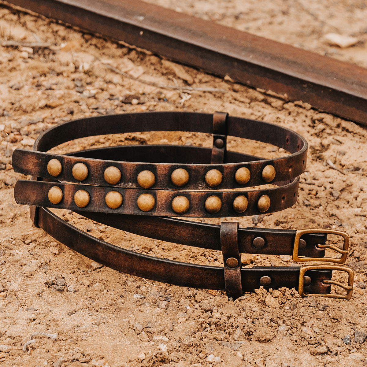 Double-Buckle Western Belts for Women, Vintage Design Leather