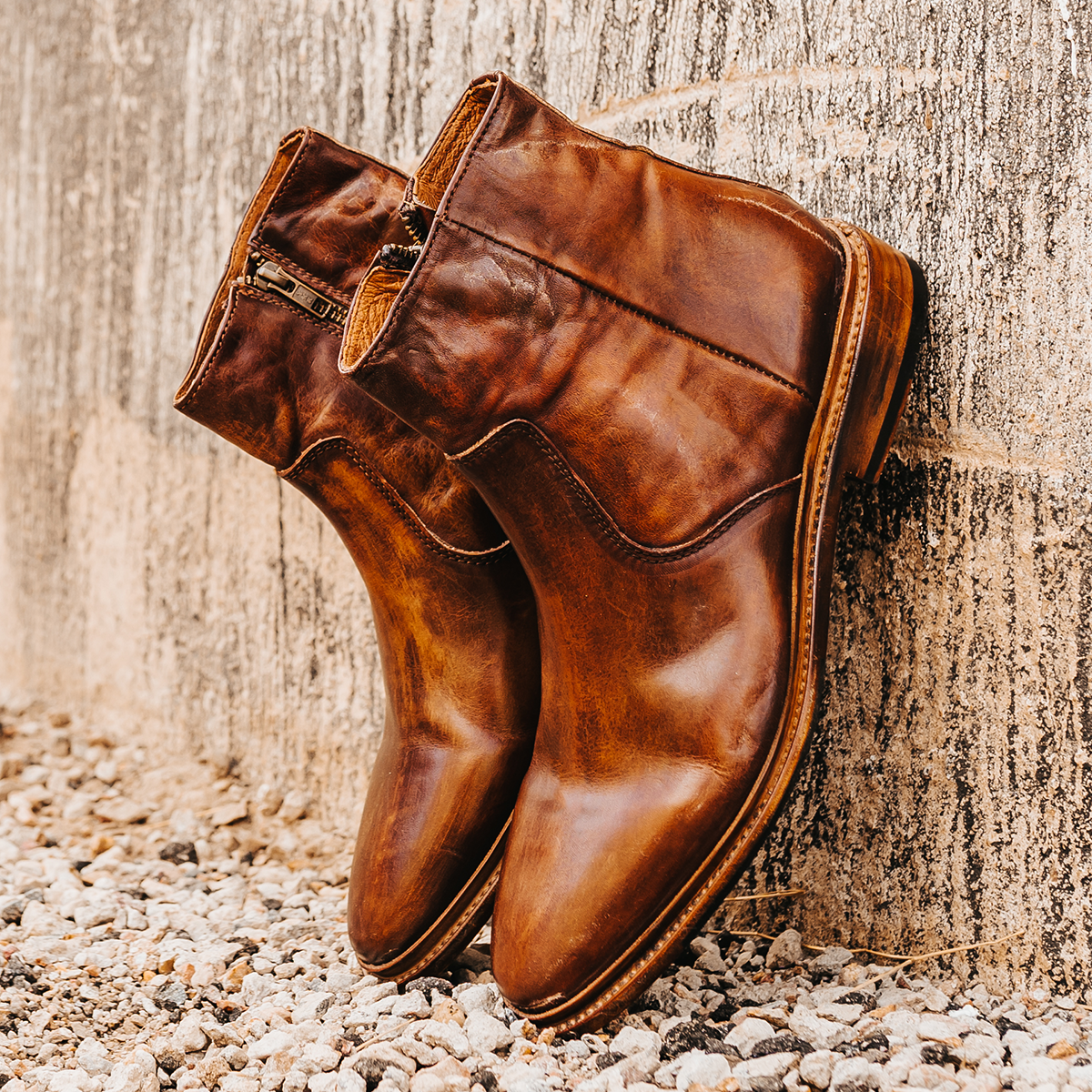 Handmade Brown Leather Chelsea Ankle Boots with Zip Closure, Men Ankle Boots