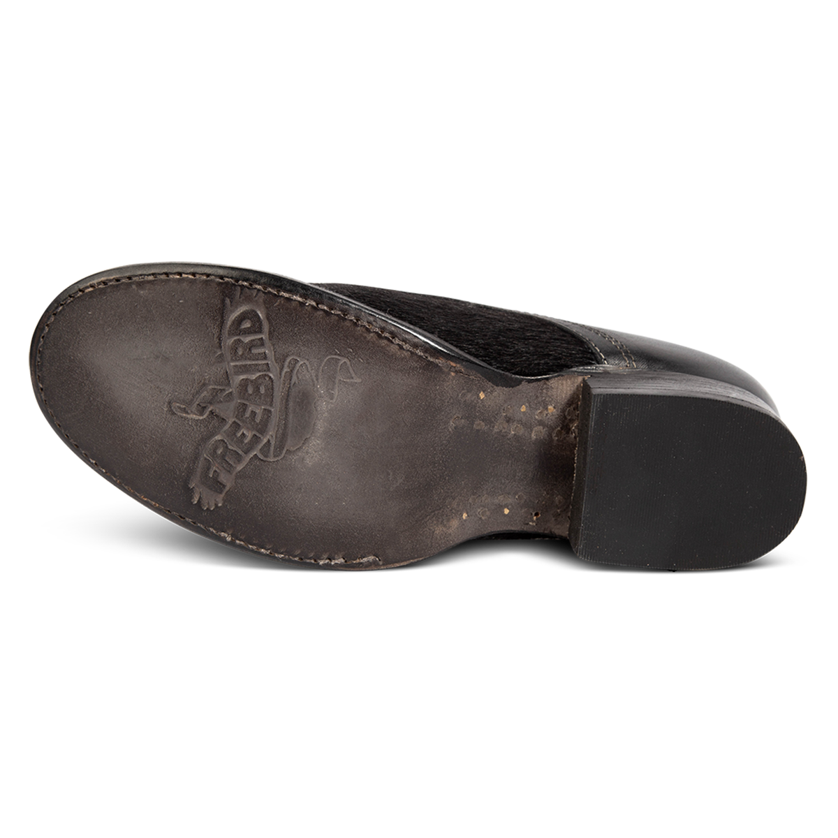 Leather sole imprinted with FREEBIRD